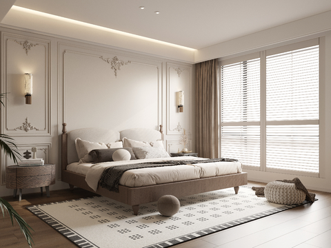 French Middle Bedroom Master Bedroom Second Bedroom Double Bed Elderly Room