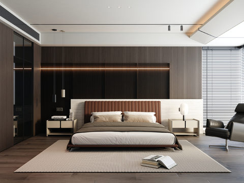Italian Minimalist Home Bedroom Master Bedroom Bay Window Bedroom No Master Lamp Bedroom Villa Bedroom