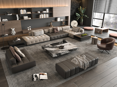 Italian Sofa Coffee Table Combination