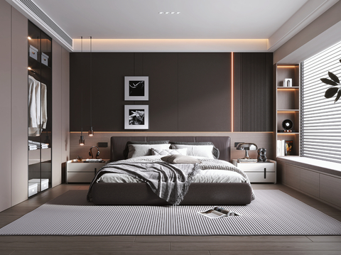Italian Affordable Luxury Style Home Bedroom Italian Light Luxury Bedroom Leather Double Bed Bedside Table Wardrobe Bed