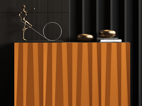 Modern Leather End View Cabinet Jewelry Combination