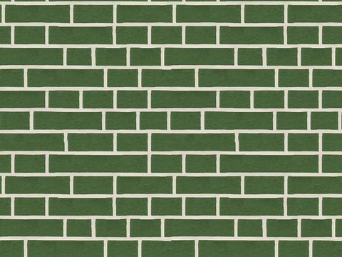 Seamless green brick wall exterior wall ground