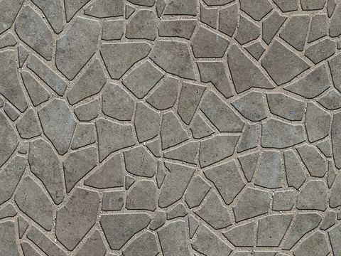 Seamless irregular mosaic slate floor tile pavement road ground square paving