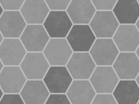 Seamless gray hexagonal stone mosaic floor tile sidewalk road ground square paving