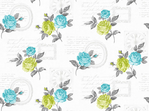 Seamless Green European Pastoral Style Floral Pattern Wallpaper Wall Cloth Wall Cloth