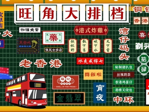 Hong Kong style signboard tea restaurant catering shop Hong Kong style