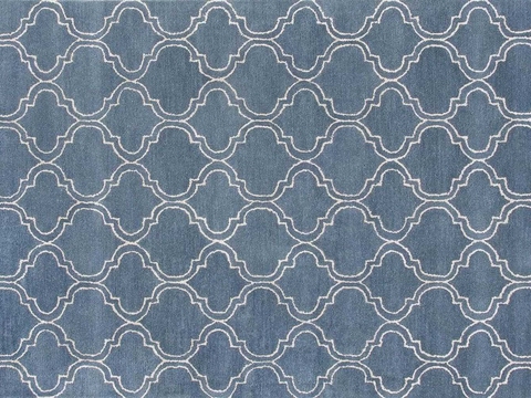 Blue geometric pattern carpet