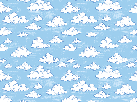 Cute clouds children wall