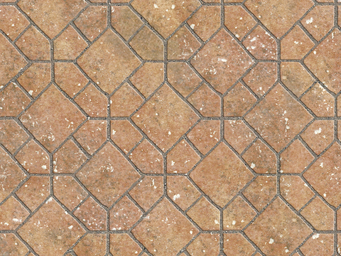 Seamless Pottery Tile Geometric Patchwork Floor Tile Sidewalk Road Ground Square Paving