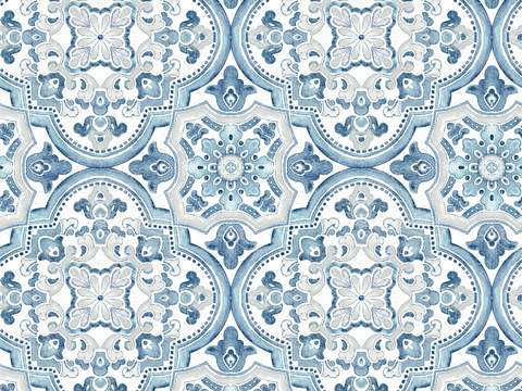 Bohemian blue wallpaper