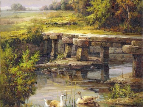 Landscape oil painting