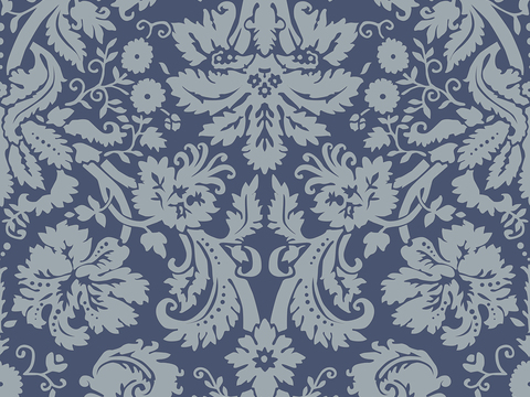 Seamless Blue European French Classical Pattern Wallpaper Wall Cloth Wall Cloth