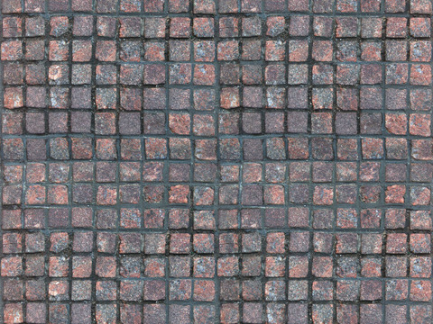 Seamless red brick square brick stone mosaic floor tile outdoor sidewalk road ground square paving