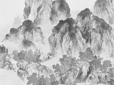 New Chinese Three-dimensional Mountain Decoration Painting