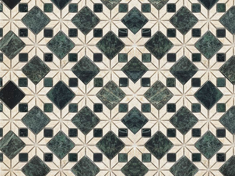 Green Retro Port Style Mosaic