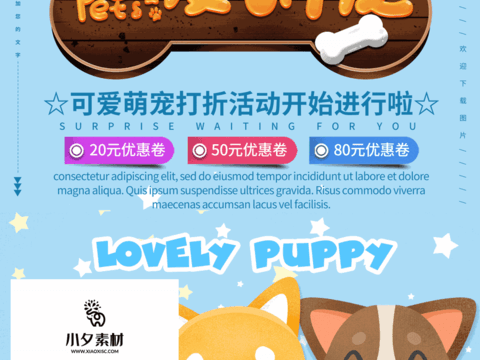 Pet shop pet hospital cute pet poster