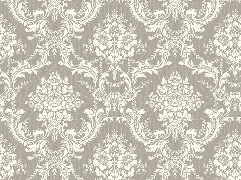 Seamless Grey European French Classical Pattern Wallpaper Wall Cloth Wall Cloth