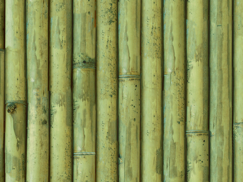 Seamless green bamboo pole bamboo fence