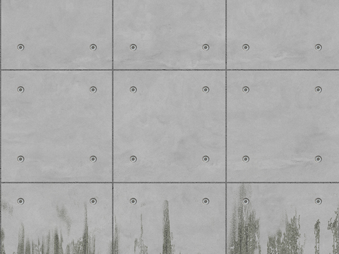 Seamless concrete cement building exterior wall