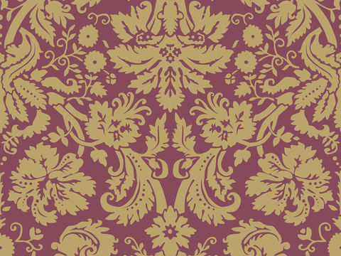 Seamless Red European French Classical Pattern Wallpaper Wall Cloth Wall Cloth