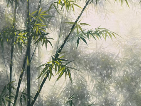 New Chinese Style Plant Hanging Painting Bamboo Hanging Painting