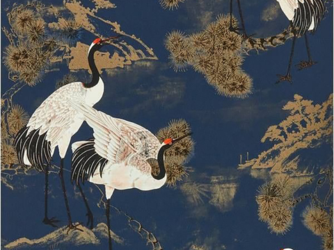 New Chinese-style Red-crowned Crane Hanging Painting