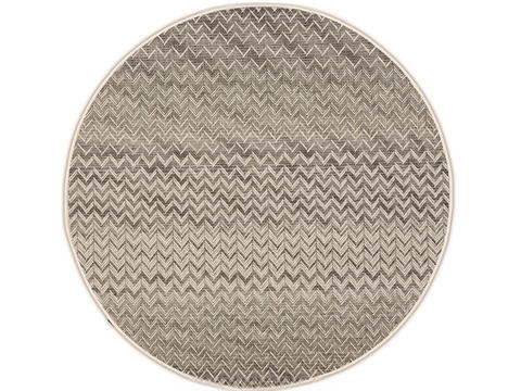 Beige geometric round blanket