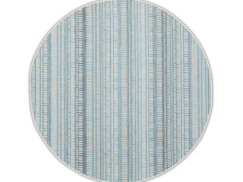 blue geometric round blanket