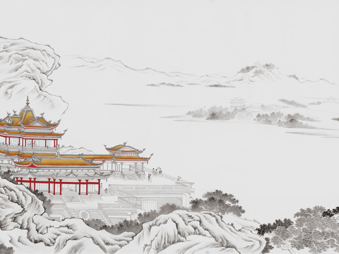 Chinese Landscape Mural 2