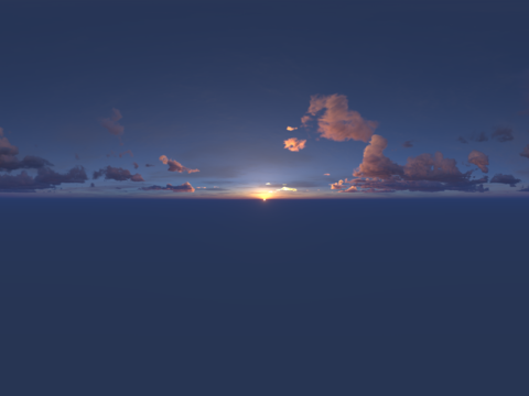 Seamless Sunrise Sunset Cloudy Blue Sky Landscape Landscape HDR Panorama