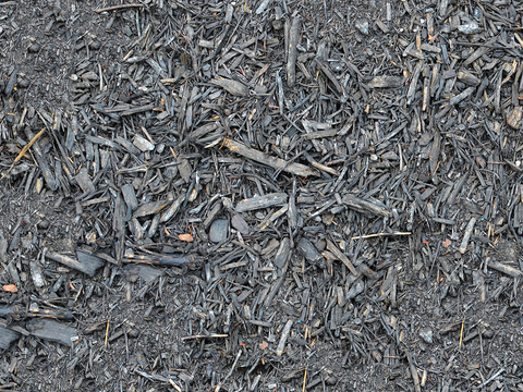 Seamless leaves, litter, soil, sandy ground