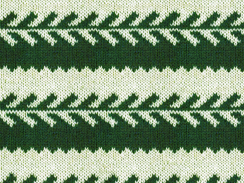 Seamless Green Wool Jacquard Knit Pattern Cloth Fabric