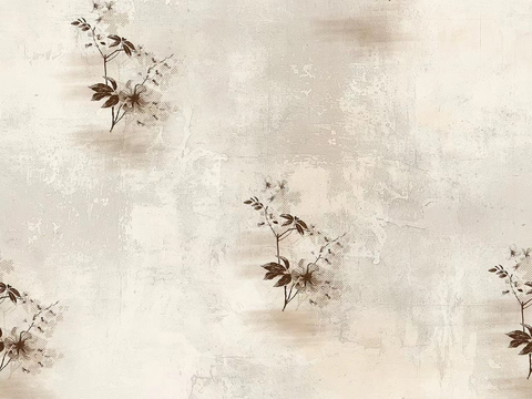 Seamless rice gray retro flower wallpaper