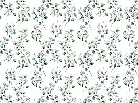 Seamless small fresh leaves wallpaper mural