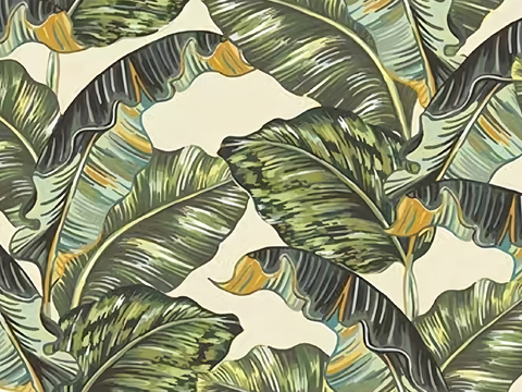 Tropical Plant Leaves Wallpaper Mural