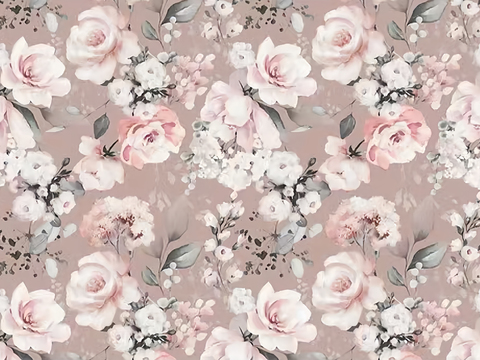 Pink flowers wallpaper mural