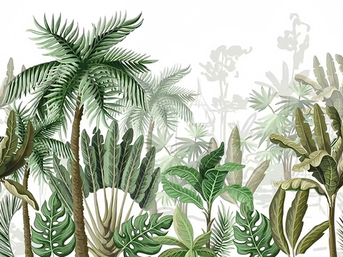 Tropical Plants Wallpaper Mural