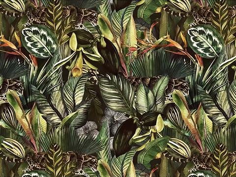 Tropical plant leaves wallpaper