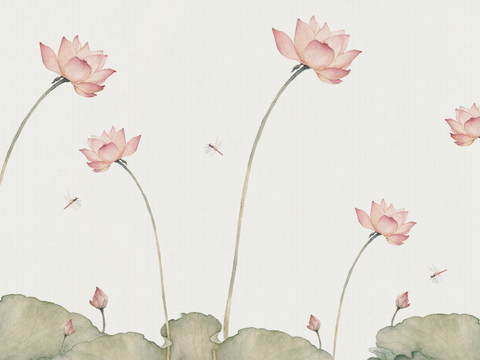 New Chinese Lotus Fresco