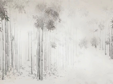 Chinese ink bamboo wallpaper mural