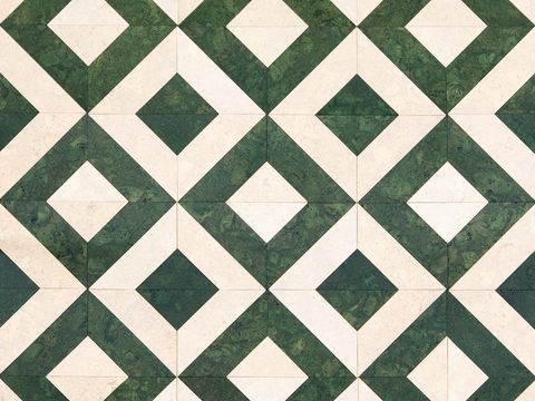 Green retro geometric tiles