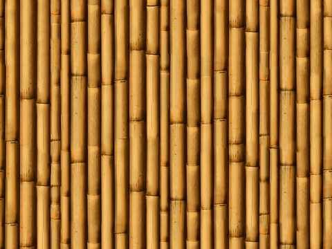 Seamless yellow distressed bamboo pole bamboo fence