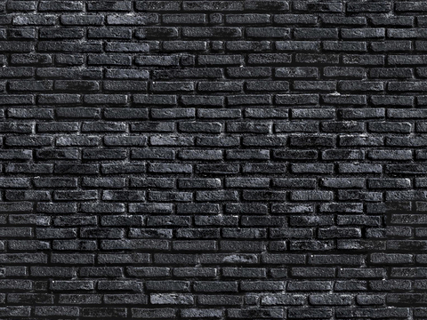 Seamless black brick wall exterior wall ground