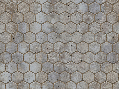 Seamless hexagonal stone parquet floor tile sidewalk road ground square paving