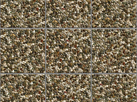 Seamless Brown Goose Soft Stone Gravel Floor Tile Sidewalk Road Ground Square Paving