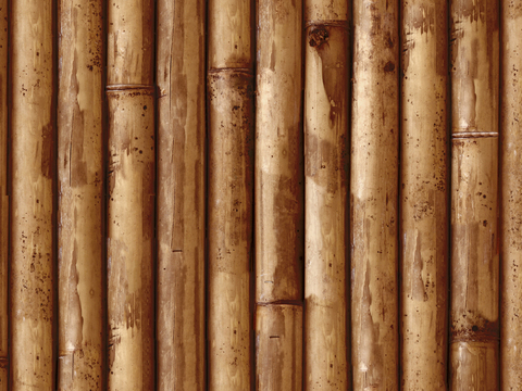 Seamless yellow distressed bamboo pole bamboo fence