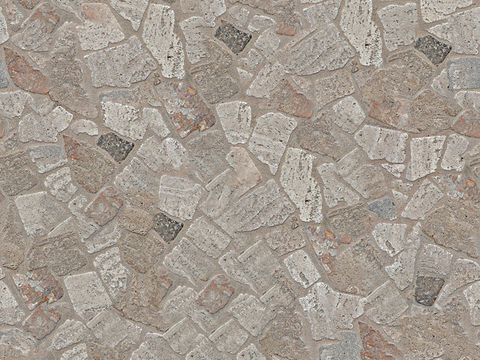 Seamless light yellow irregular mosaic slate floor tile pavement road ground square paving