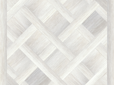 Seamless white parquet wood composite floor