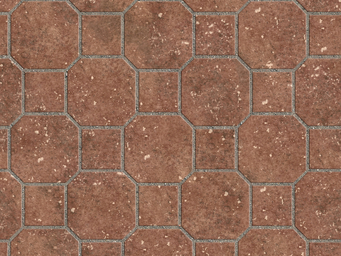 Seamless Pottery Tile Geometric Patchwork Floor Tile Sidewalk Road Ground Square Paving