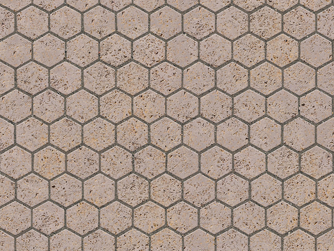 Seamless hexagonal stone parquet floor tile sidewalk road ground square paving